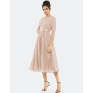 Mac Duggal Beige Midi Dress